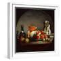 Melons, Pears, Peaches and Plums, or the Cut Melon-Jean-Baptiste Simeon Chardin-Framed Giclee Print