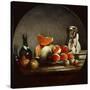 Melons, Pears, Peaches and Plums, or the Cut Melon-Jean-Baptiste Simeon Chardin-Stretched Canvas