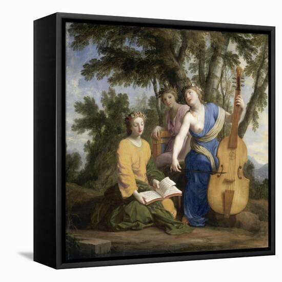 Melpomène, Erato et Polymnie-Eustache Le Sueur-Framed Stretched Canvas