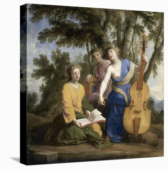 Melpomène, Erato et Polymnie-Eustache Le Sueur-Stretched Canvas