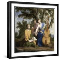 Melpomène, Erato et Polymnie-Eustache Le Sueur-Framed Giclee Print