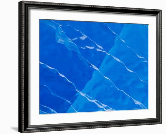 Melt Ridges on Deep Blue Iceberg, Antarctic Peninsula-Hugh Rose-Framed Photographic Print