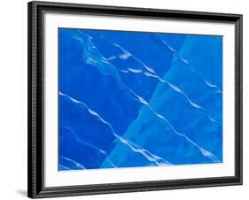 Melt Ridges on Deep Blue Iceberg, Antarctic Peninsula-Hugh Rose-Framed Photographic Print