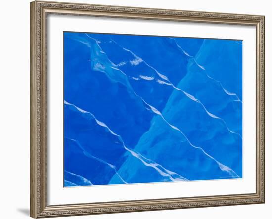 Melt Ridges on Deep Blue Iceberg, Antarctic Peninsula-Hugh Rose-Framed Photographic Print