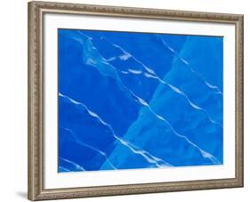 Melt Ridges on Deep Blue Iceberg, Antarctic Peninsula-Hugh Rose-Framed Photographic Print