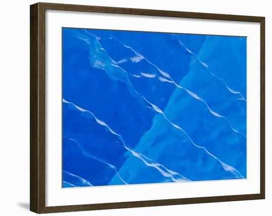 Melt Ridges on Deep Blue Iceberg, Antarctic Peninsula-Hugh Rose-Framed Photographic Print