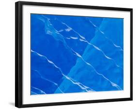 Melt Ridges on Deep Blue Iceberg, Antarctic Peninsula-Hugh Rose-Framed Photographic Print