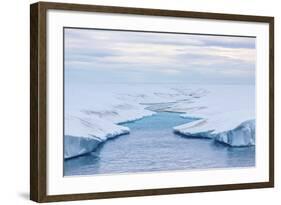 Melt Water Stream in Tabular Iceberg in Isabella Bay, Baffin Island, Nunavut, Canada, North America-Michael Nolan-Framed Photographic Print