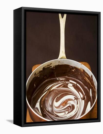 Melted Dark and White Chocolate in Pan-Anita Oberhauser-Framed Stretched Canvas