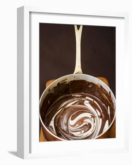 Melted Dark and White Chocolate in Pan-Anita Oberhauser-Framed Photographic Print