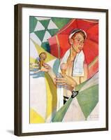 "Melting Ice Cream" or "Joys of Summer", July 13,1940-Norman Rockwell-Framed Giclee Print