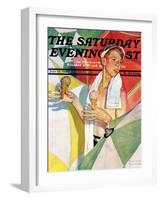 "Melting Ice Cream" or "Joys of Summer" Saturday Evening Post Cover, July 13,1940-Norman Rockwell-Framed Giclee Print