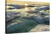 Melting Sea Ice at Sunset Hudson Bay, Canada-Paul Souders-Stretched Canvas