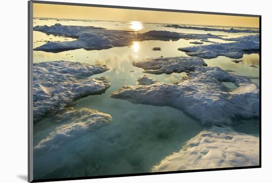 Melting Sea Ice at Sunset Hudson Bay, Canada-Paul Souders-Mounted Photographic Print