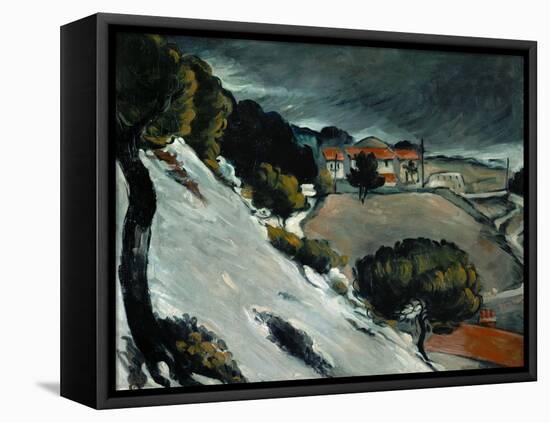 Melting Snow at L'Estaque, 1870-71-Paul Cézanne-Framed Stretched Canvas