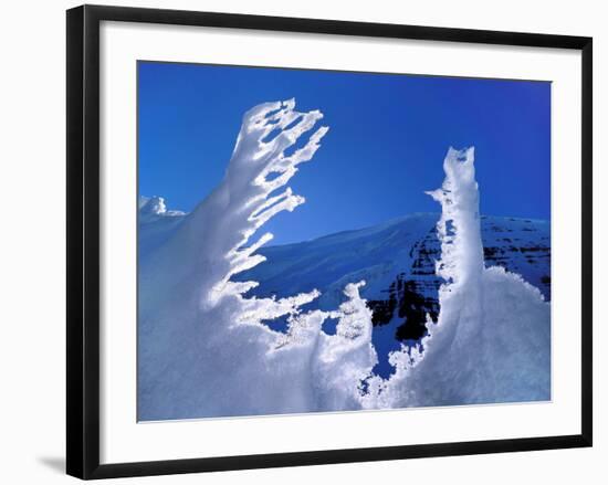 Melting Snow in Front of a Mountain, Antartica-Geoff Renner-Framed Photographic Print