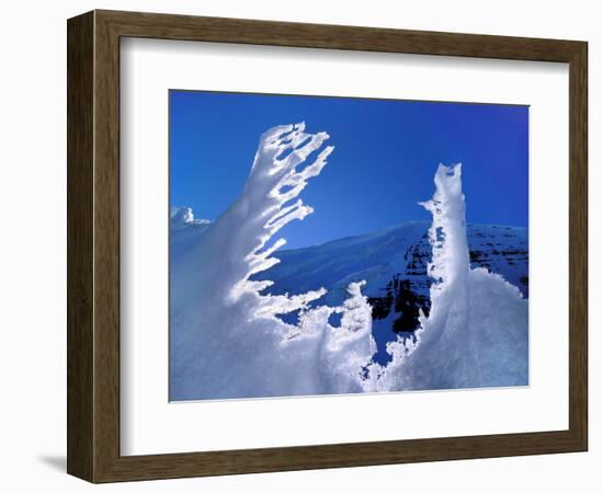 Melting Snow in Front of a Mountain, Antartica-Geoff Renner-Framed Photographic Print