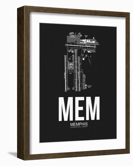 MEM Memphis Airport Black-NaxArt-Framed Art Print