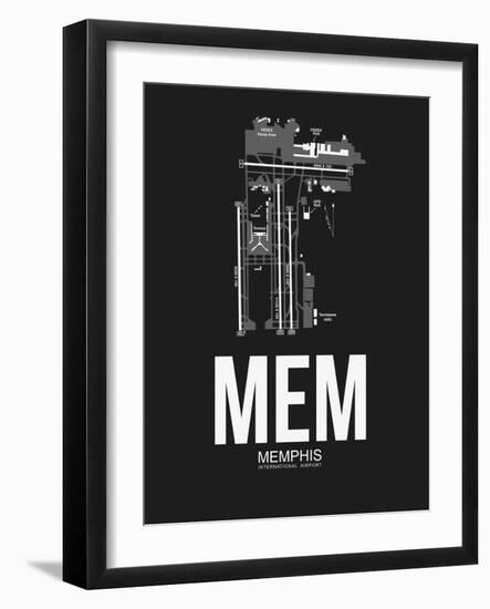 MEM Memphis Airport Black-NaxArt-Framed Art Print