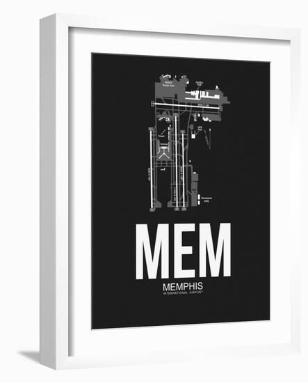 MEM Memphis Airport Black-NaxArt-Framed Art Print