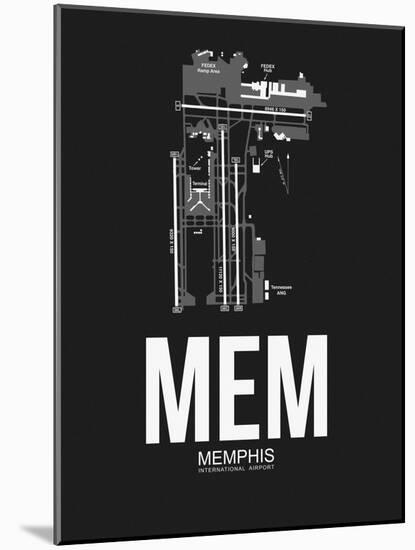 MEM Memphis Airport Black-NaxArt-Mounted Art Print