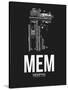 MEM Memphis Airport Black-NaxArt-Stretched Canvas