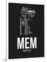 MEM Memphis Airport Black-NaxArt-Framed Art Print