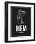 MEM Memphis Airport Black-NaxArt-Framed Art Print