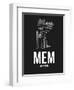 MEM Memphis Airport Black-NaxArt-Framed Art Print