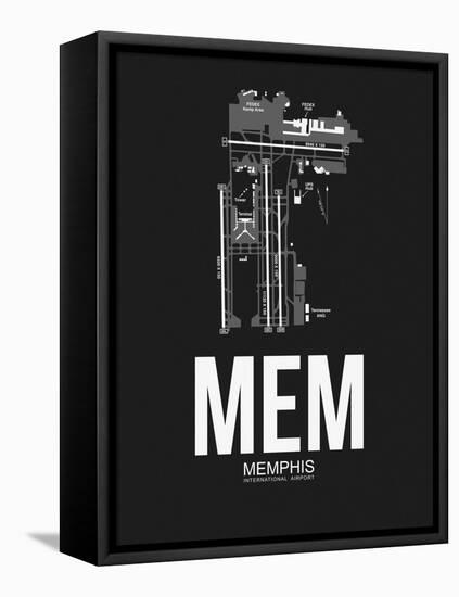 MEM Memphis Airport Black-NaxArt-Framed Stretched Canvas