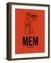 MEM Memphis Airport Orange-NaxArt-Framed Art Print