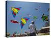 Member of Indonesia Kite Team Flies Kite with Series of Colorful Bird Sales, Vung Tau City, Vietnam-null-Stretched Canvas
