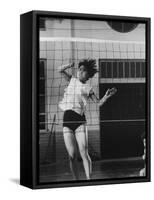 Member of Japan's Nichibo Championship Women's Volleyball Team-Larry Burrows-Framed Stretched Canvas