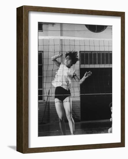 Member of Japan's Nichibo Championship Women's Volleyball Team-Larry Burrows-Framed Photographic Print