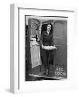 Member of Red Cross Clubmobile Katherine Spaatz, Dispensing Doughnuts, Coffee, Cigarettes and Gum-Bob Landry-Framed Photographic Print