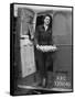 Member of Red Cross Clubmobile Katherine Spaatz, Dispensing Doughnuts, Coffee, Cigarettes and Gum-Bob Landry-Framed Stretched Canvas