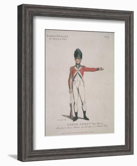 Member of the Bank of England Light Infantry Holding a Rifle, 1799-Thomas Rowlandson-Framed Giclee Print