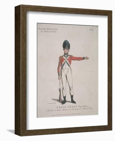 Member of the Bank of England Light Infantry Holding a Rifle, 1799-Thomas Rowlandson-Framed Giclee Print