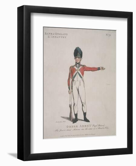 Member of the Bank of England Light Infantry Holding a Rifle, 1799-Thomas Rowlandson-Framed Giclee Print