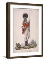 Member of the Light Infantry in the Bank Volunteers, Holding a Rifle with a Bayonet Attached, 1799-John Barlow-Framed Giclee Print