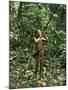 Member of the Penan Tribe with Blowpipe, Mulu Expedition, Sarawak, Island of Borneo, Malaysia-Robin Hanbury-tenison-Mounted Premium Photographic Print