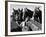 Member of the Women's Land Army a Sleep in the Back of a Hay Cart While the Horses Look On-null-Framed Photographic Print