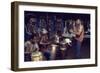 Members from 'The Blackstone Rangers' Gang Drumming in their Hang Out, Chicago, IL, 1968-Declan Haun-Framed Photographic Print