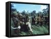 Members of 1st Marine Division Carrying Wounded During Firefight During Vietnam War. South Vietnam-Larry Burrows-Framed Stretched Canvas