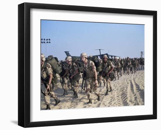 Members of 82nd Airborne-Pool-Framed Premium Photographic Print