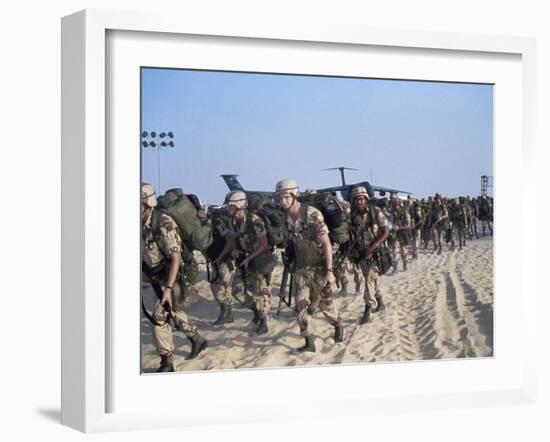 Members of 82nd Airborne-Pool-Framed Premium Photographic Print