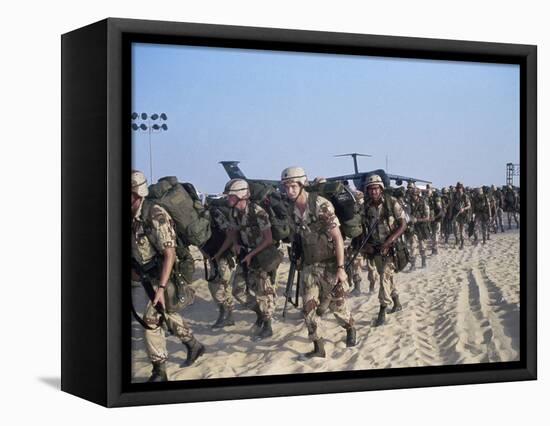 Members of 82nd Airborne-Pool-Framed Stretched Canvas