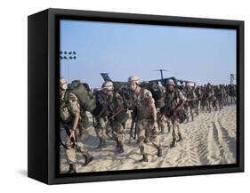 Members of 82nd Airborne-Pool-Framed Stretched Canvas