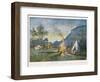 Members of a Camping Club Having Pitched Their Tents Cook by Their Camp Fire-Donald Maxwell-Framed Art Print