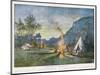 Members of a Camping Club Having Pitched Their Tents Cook by Their Camp Fire-Donald Maxwell-Mounted Art Print